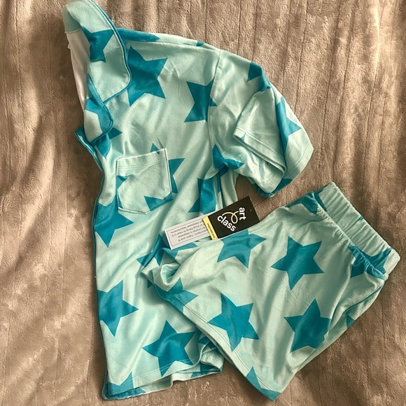 Girl’s Art Class Blue Star Pajama Set - Picture 1 of 4